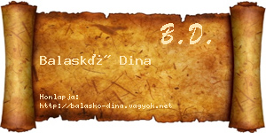 Balaskó Dina névjegykártya